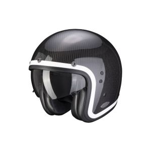 Scorpion Belfast Carbon Lofty Jet Helmet (nero / carbonio / bianco)