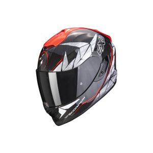 Scorpion Exo-1400 Air Carbon Aranea Fullface Helmet (carbonio / nero / bianco / rosso)