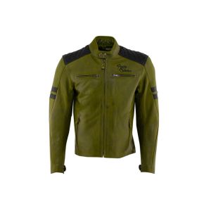 Rusty Stitches Jari giacca da moto in pelle incl. confezione esterna (verde / nero)
