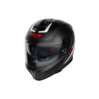 Nolan N80-8 Staple N-Com casco integrale (nero opaco / bianco / rosso)